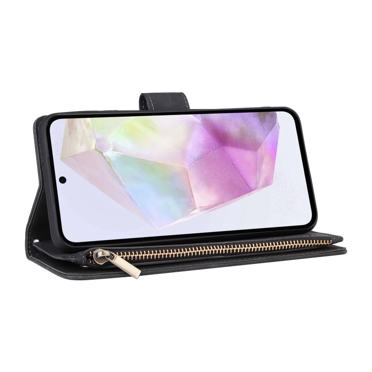 For Galaxy A26 5G Multifunctional Frosted Zipper Wallet Leather Phone Case