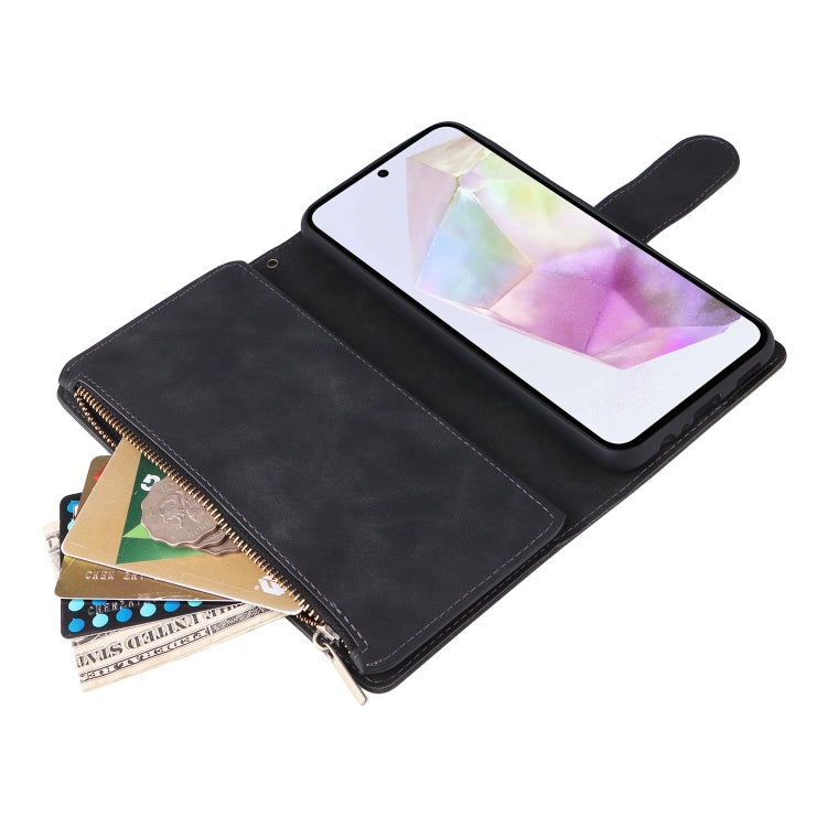 For Galaxy A26 5G Multifunctional Frosted Zipper Wallet Leather Phone Case