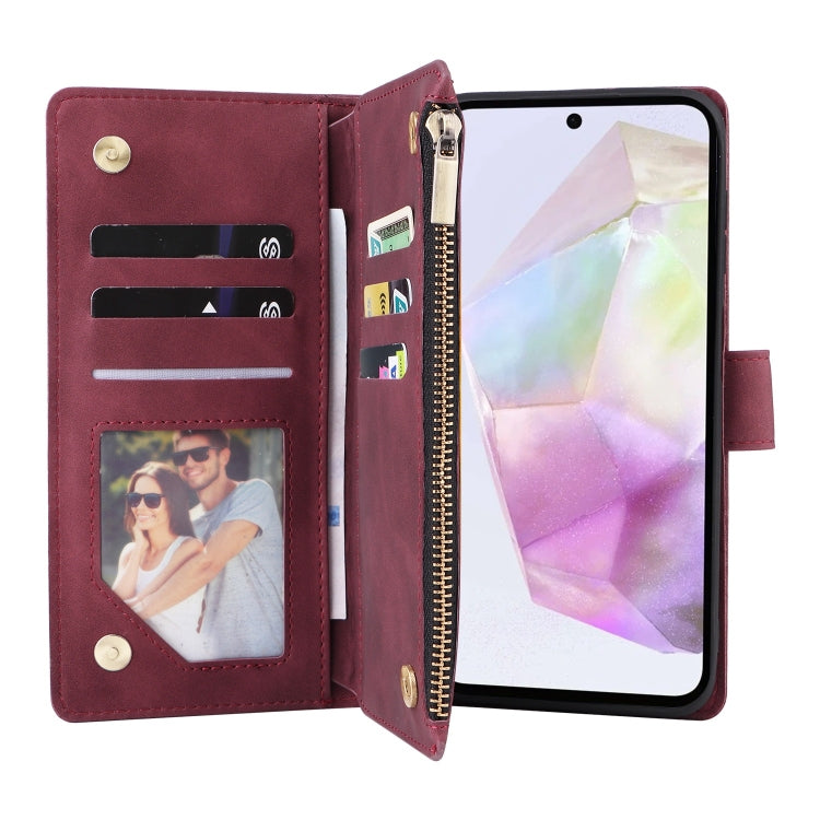 For Galaxy A26 5G Multifunctional Frosted Zipper Wallet Leather Phone Case