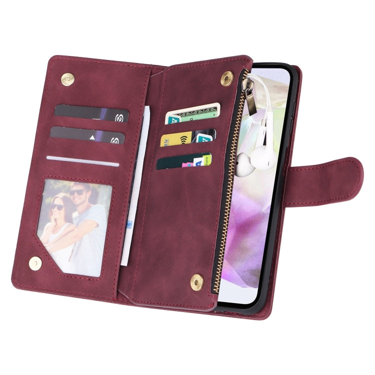 For Galaxy A26 5G Multifunctional Frosted Zipper Wallet Leather Phone Case