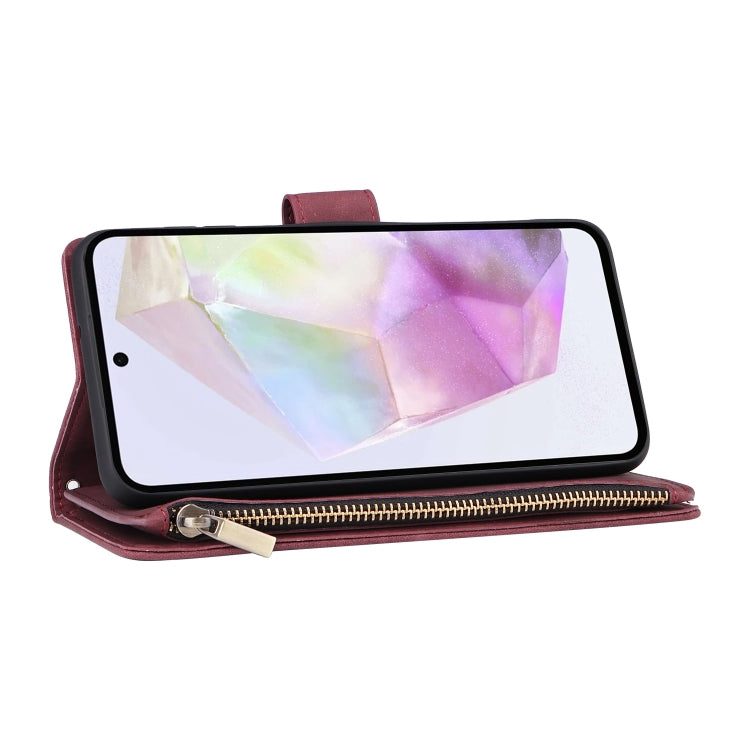 For Galaxy A26 5G Multifunctional Frosted Zipper Wallet Leather Phone Case