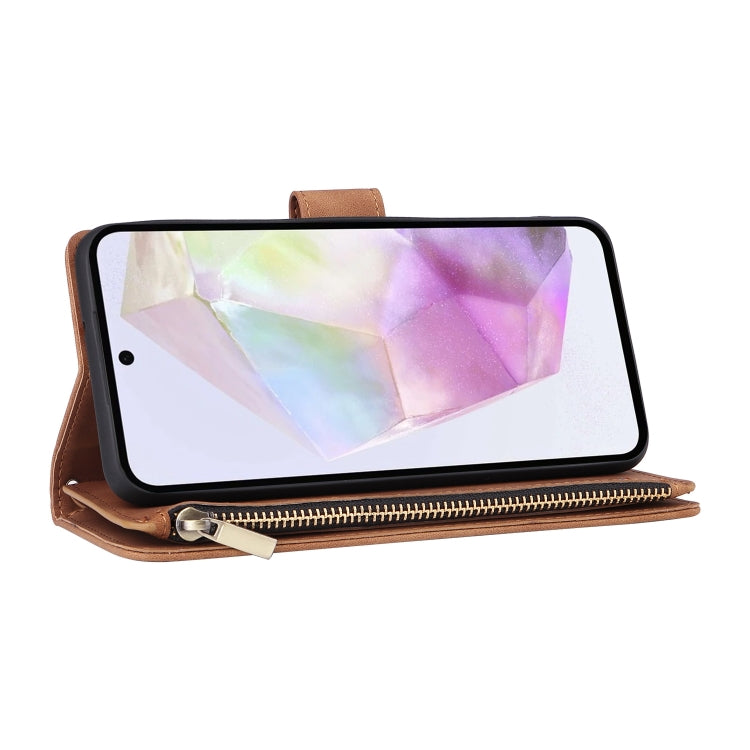 For Galaxy A26 5G Multifunctional Frosted Zipper Wallet Leather Phone Case