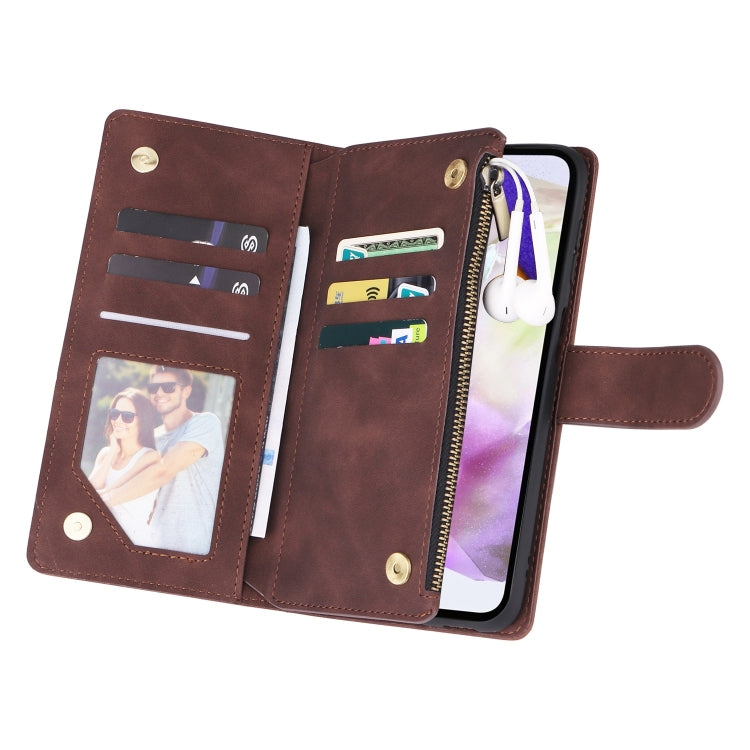 For Galaxy A26 5G Multifunctional Frosted Zipper Wallet Leather Phone Case