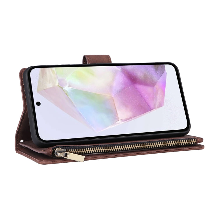 For Galaxy A26 5G Multifunctional Frosted Zipper Wallet Leather Phone Case