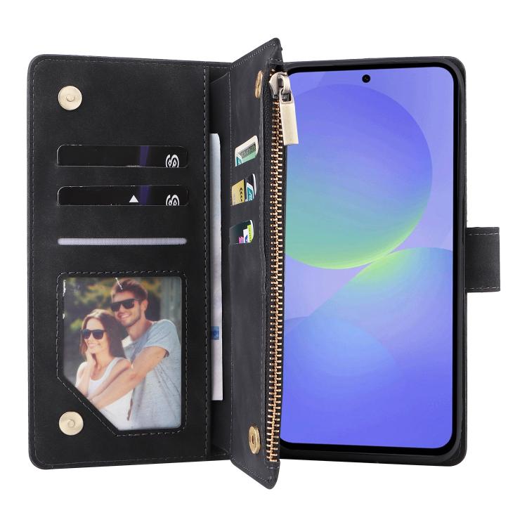 For Galaxy A36 5G Multifunctional Frosted Zipper Wallet Leather Phone Case
