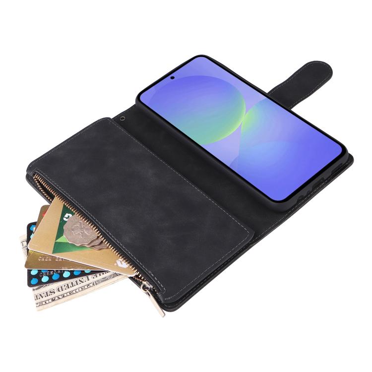 For Galaxy A36 5G Multifunctional Frosted Zipper Wallet Leather Phone Case