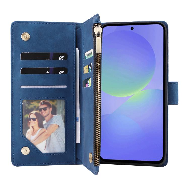 For Galaxy A36 5G Multifunctional Frosted Zipper Wallet Leather Phone Case