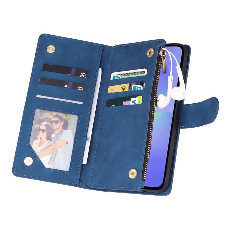 For Galaxy A36 5G Multifunctional Frosted Zipper Wallet Leather Phone Case