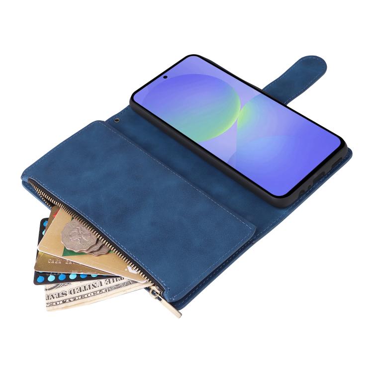 For Galaxy A36 5G Multifunctional Frosted Zipper Wallet Leather Phone Case