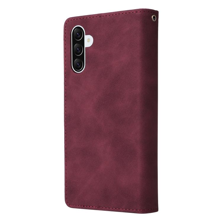 For Galaxy A36 5G Multifunctional Frosted Zipper Wallet Leather Phone Case