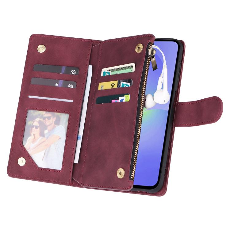 For Galaxy A36 5G Multifunctional Frosted Zipper Wallet Leather Phone Case