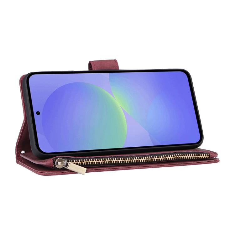 For Galaxy A36 5G Multifunctional Frosted Zipper Wallet Leather Phone Case