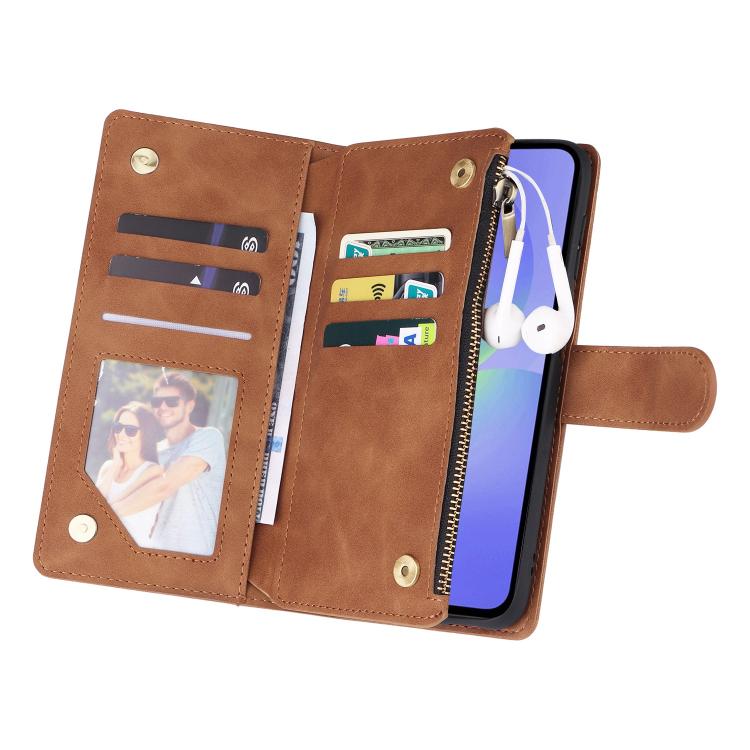 For Galaxy A36 5G Multifunctional Frosted Zipper Wallet Leather Phone Case