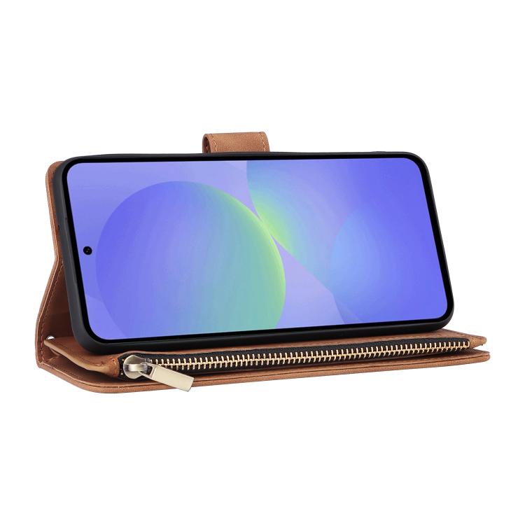 For Galaxy A36 5G Multifunctional Frosted Zipper Wallet Leather Phone Case