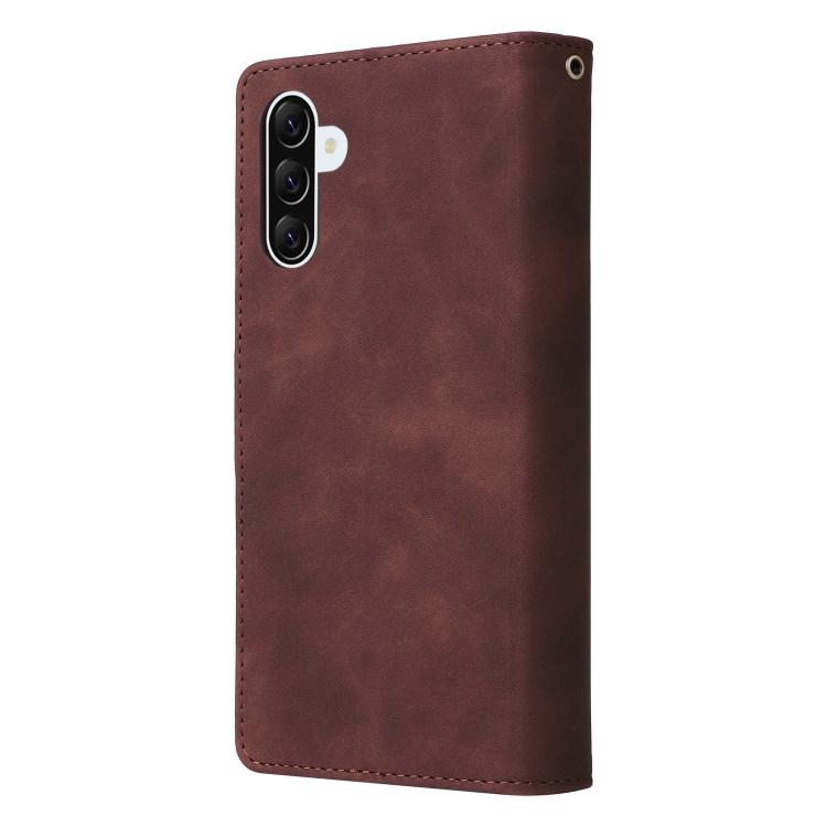 For Galaxy A36 5G Multifunctional Frosted Zipper Wallet Leather Phone Case