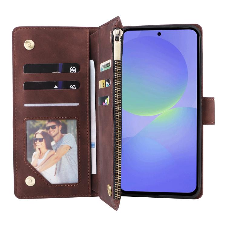 For Galaxy A36 5G Multifunctional Frosted Zipper Wallet Leather Phone Case