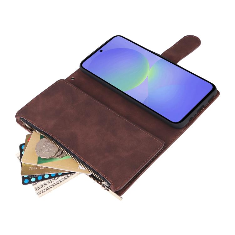 For Galaxy A36 5G Multifunctional Frosted Zipper Wallet Leather Phone Case