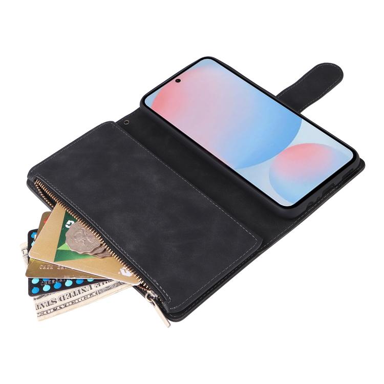 For Galaxy A56 5G Multifunctional Frosted Zipper Wallet Leather Phone Case