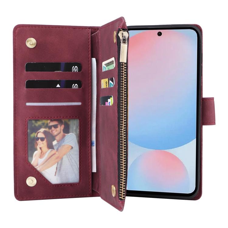 For Galaxy A56 5G Multifunctional Frosted Zipper Wallet Leather Phone Case