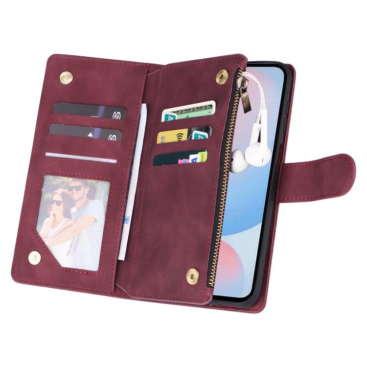 For Galaxy A56 5G Multifunctional Frosted Zipper Wallet Leather Phone Case