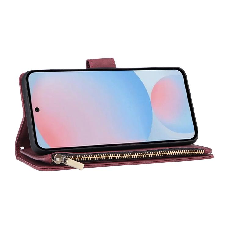 For Galaxy A56 5G Multifunctional Frosted Zipper Wallet Leather Phone Case