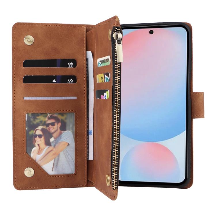 For Galaxy A56 5G Multifunctional Frosted Zipper Wallet Leather Phone Case