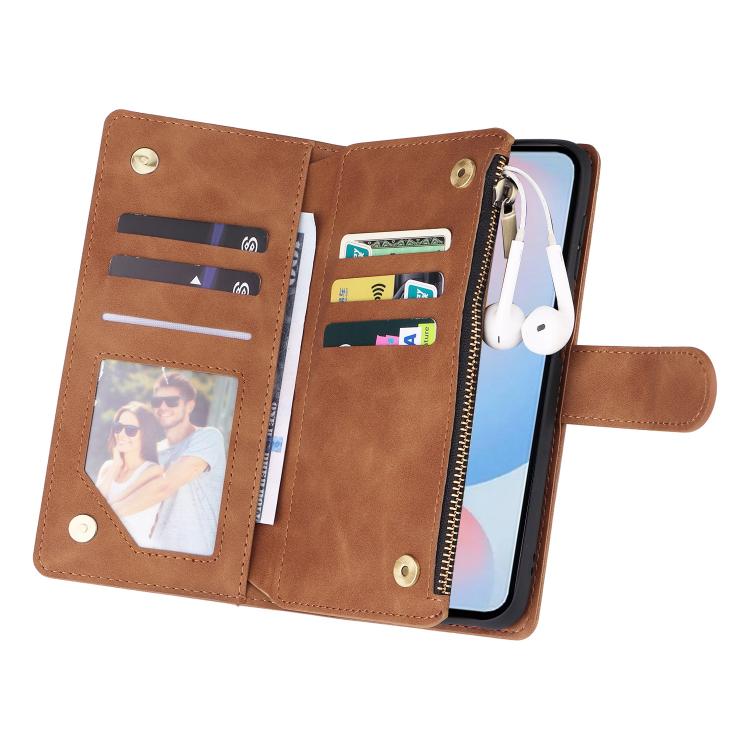 For Galaxy A56 5G Multifunctional Frosted Zipper Wallet Leather Phone Case