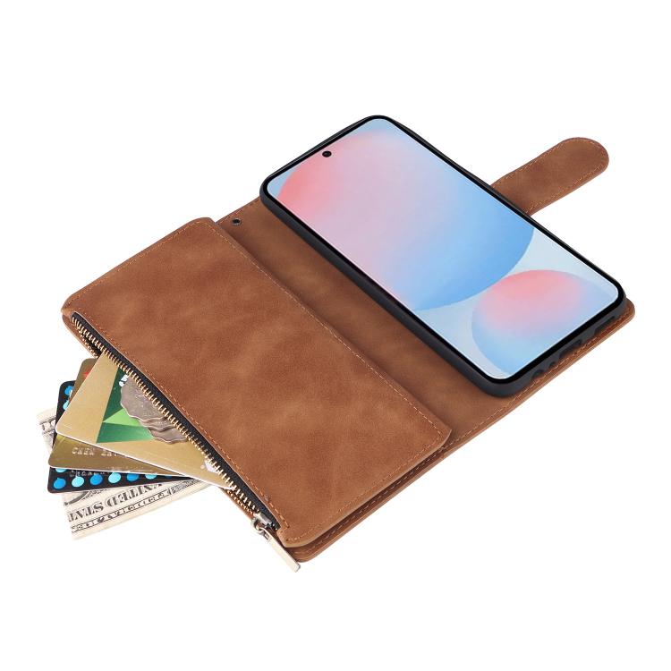 For Galaxy A56 5G Multifunctional Frosted Zipper Wallet Leather Phone Case