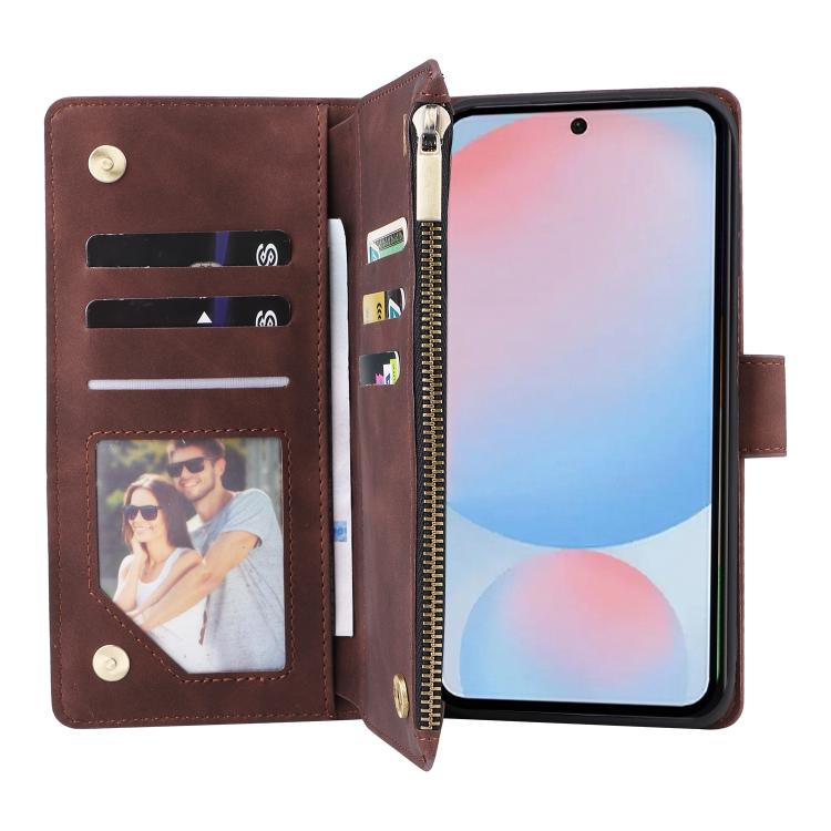 For Galaxy A56 5G Multifunctional Frosted Zipper Wallet Leather Phone Case