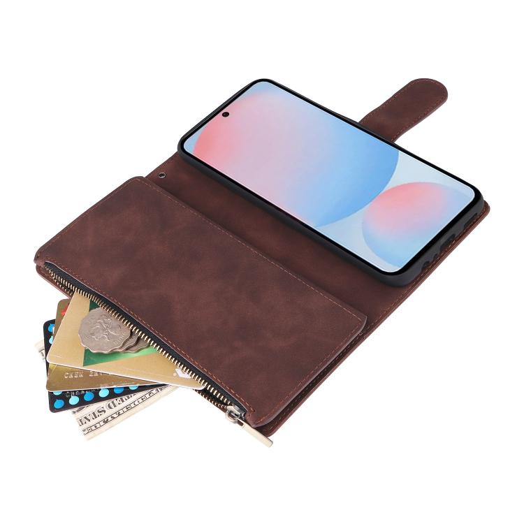For Galaxy A56 5G Multifunctional Frosted Zipper Wallet Leather Phone Case