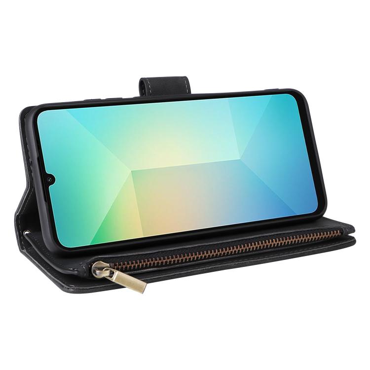 For Galaxy A07 4G / 5G Multifunctional Frosted Zipper Wallet Leather Phone Case