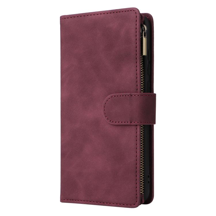 For Galaxy A07 4G / 5G Multifunctional Frosted Zipper Wallet Leather Phone Case