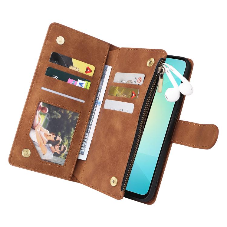 For Galaxy A07 4G / 5G Multifunctional Frosted Zipper Wallet Leather Phone Case
