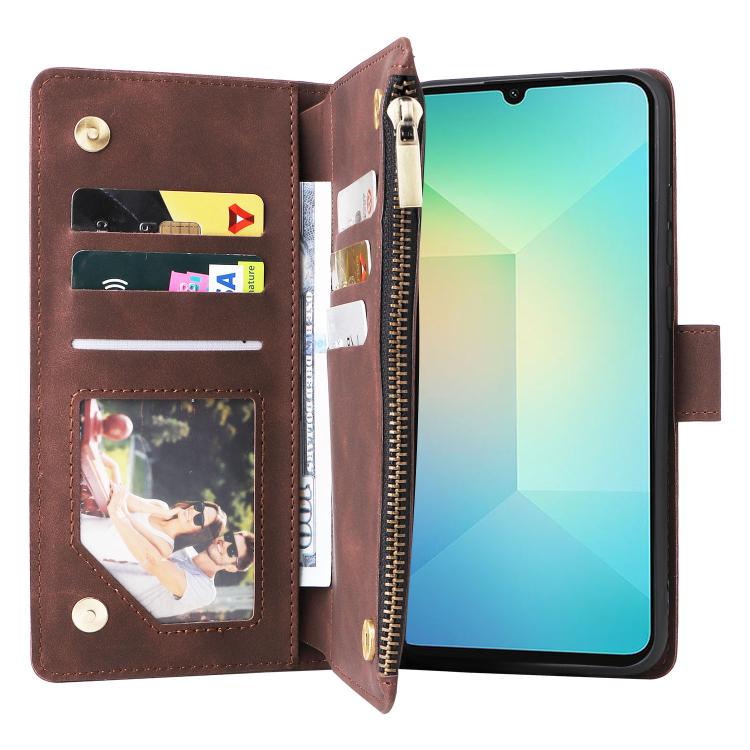 For Galaxy A07 4G / 5G Multifunctional Frosted Zipper Wallet Leather Phone Case