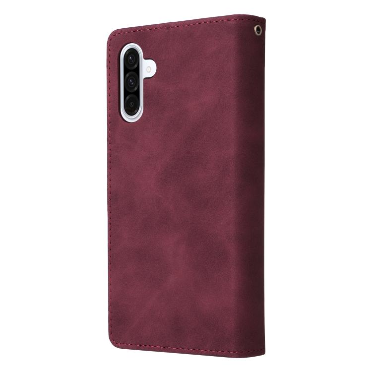 For Galaxy A17 5G Multifunctional Frosted Zipper Wallet Leather Phone Case