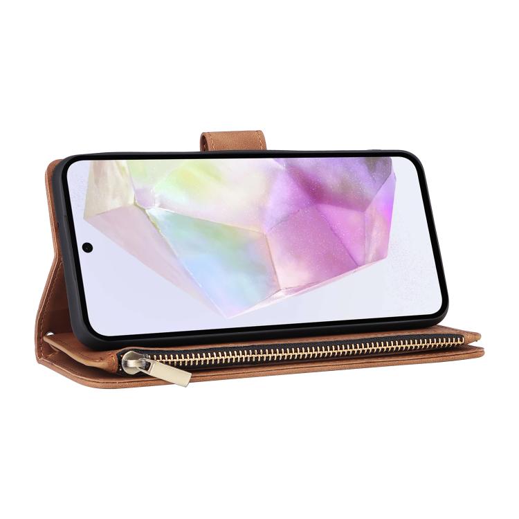 For Galaxy A17 5G Multifunctional Frosted Zipper Wallet Leather Phone Case