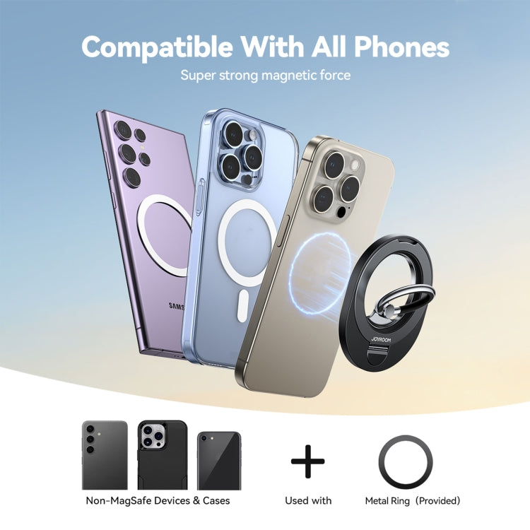 JOYROOM JR-ZS420 Rotatable Foldable Magnetic Mobile Phone Ring Holder - Black