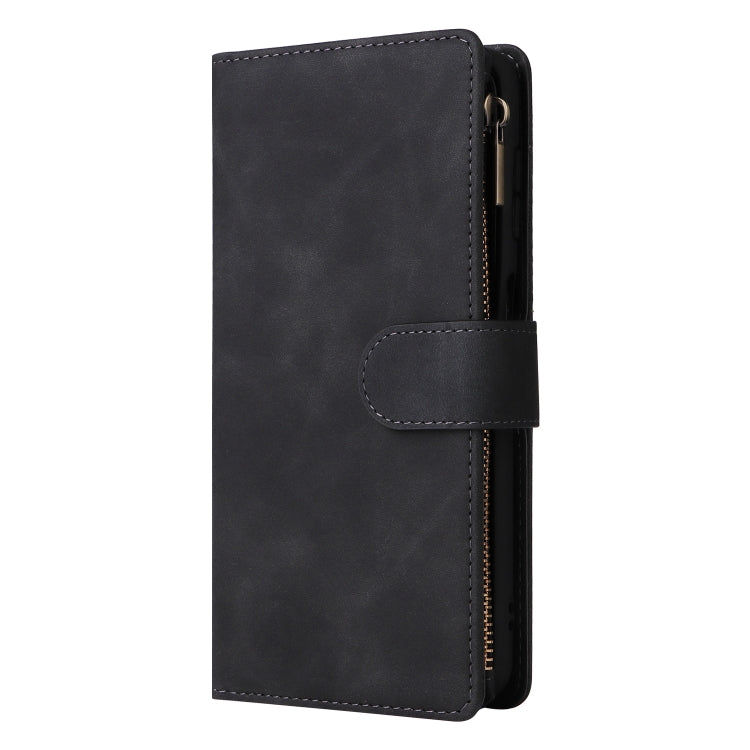 For Galaxy S25 5G Multifunctional Frosted Zipper Wallet Leather Phone Case