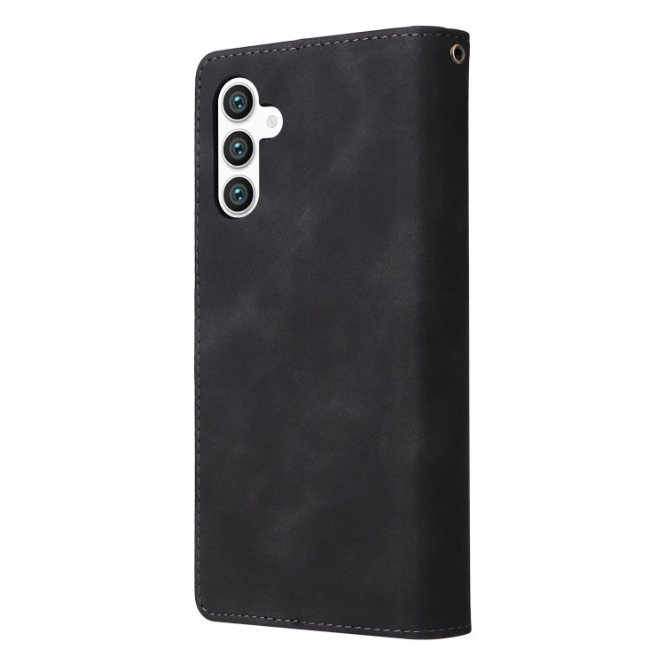 For Galaxy S25 5G Multifunctional Frosted Zipper Wallet Leather Phone Case