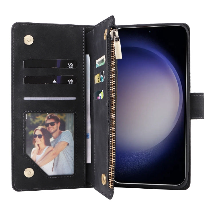 For Galaxy S25 5G Multifunctional Frosted Zipper Wallet Leather Phone Case