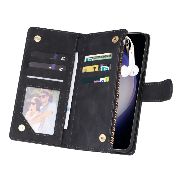 For Galaxy S25 5G Multifunctional Frosted Zipper Wallet Leather Phone Case