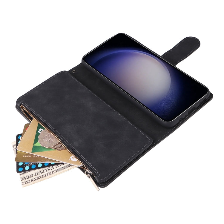 For Galaxy S25 5G Multifunctional Frosted Zipper Wallet Leather Phone Case