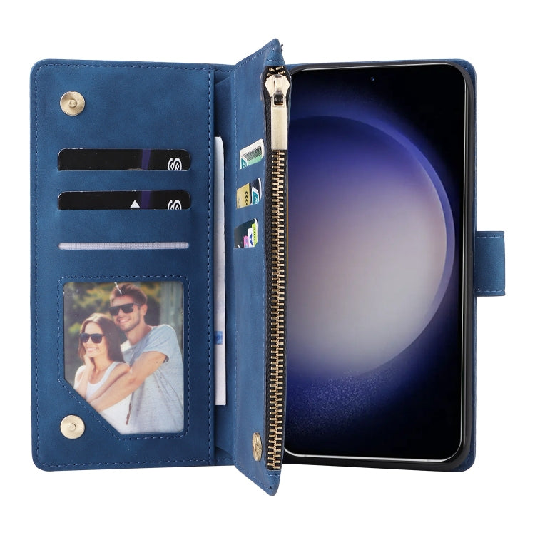 For Galaxy S25 5G Multifunctional Frosted Zipper Wallet Leather Phone Case