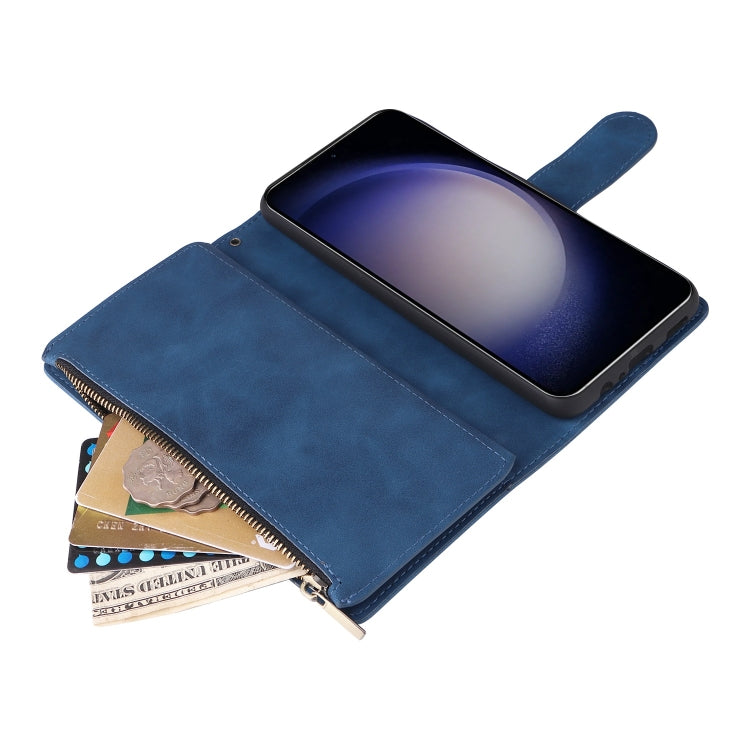 For Galaxy S25 5G Multifunctional Frosted Zipper Wallet Leather Phone Case