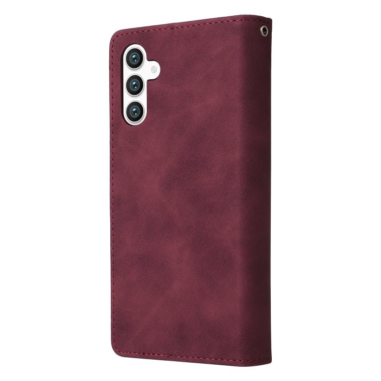 For Galaxy S25 5G Multifunctional Frosted Zipper Wallet Leather Phone Case