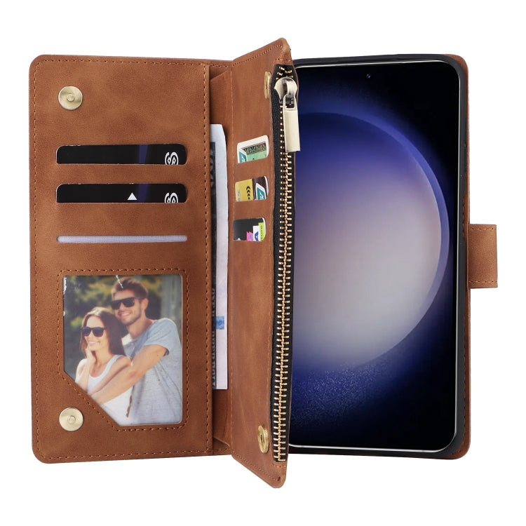 For Galaxy S25 5G Multifunctional Frosted Zipper Wallet Leather Phone Case