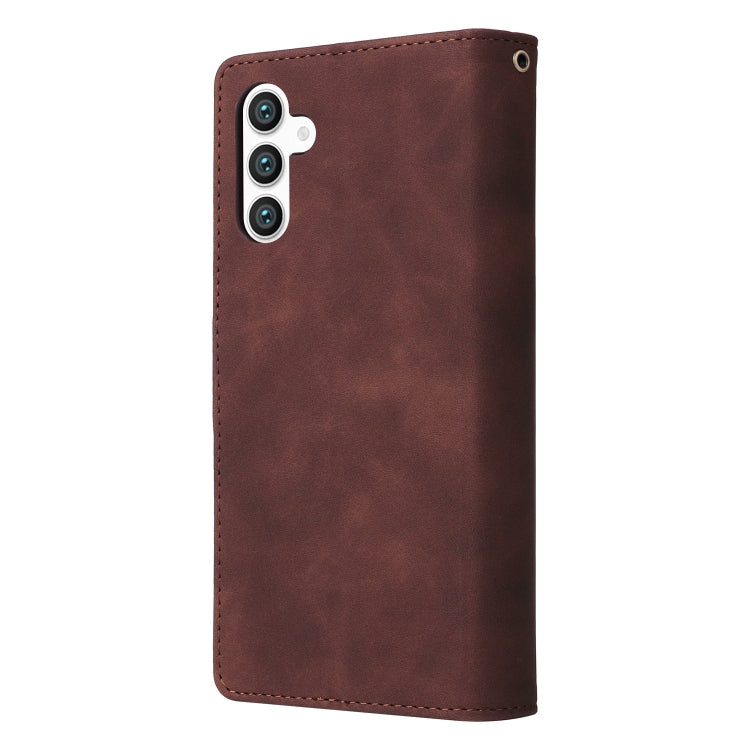For Galaxy S25 5G Multifunctional Frosted Zipper Wallet Leather Phone Case