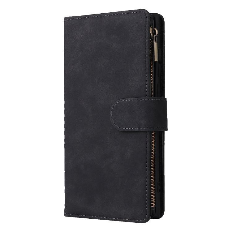 For Galaxy S25 Ultra 5G Multifunctional Frosted Zipper Wallet Leather Phone Case