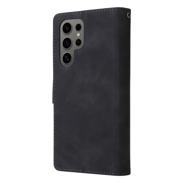 For Galaxy S25 Ultra 5G Multifunctional Frosted Zipper Wallet Leather Phone Case
