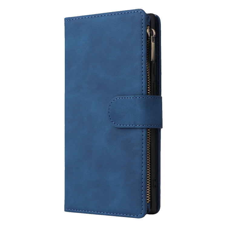 For Galaxy S25 Ultra 5G Multifunctional Frosted Zipper Wallet Leather Phone Case